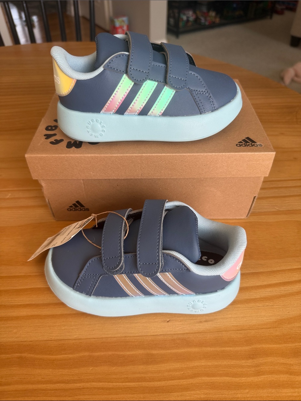 Adidas Grand Court 2.0 Toddler Bubble Comfy Blue Sneakers NEW IN BOX!